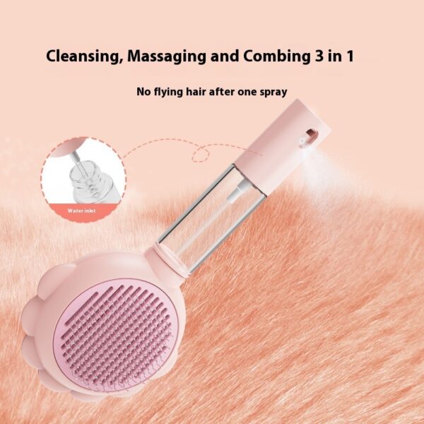 2 In 1 Self Cleaning Dog Brush Comb With Spray Pets Grooming Hair Remover Combs Brush Floating Hair Pet Grooming Brush Pet Products - Image 3