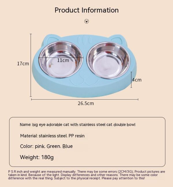 Dog Bowls Double Dog Water And Food Bowls Stainless Steel Bowls With Non-Slip Resin Station, Pet Feeder Bowls For Puppy Medium Dogs Cats - Image 6