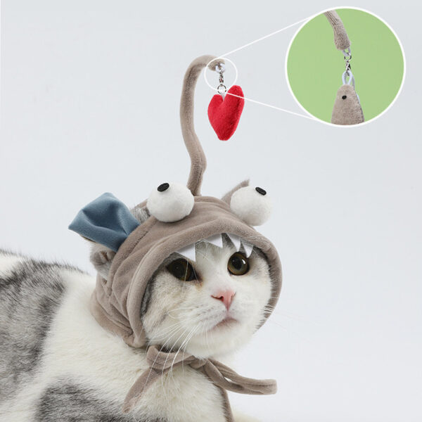 New Head Wearing Feather Funny Cat Stick Funny Cat Toy Stick Gray Big Eye Pet Toys Pet Products - Image 10