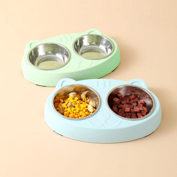 Dog Bowls Double Dog Water And Food Bowls Stainless Steel Bowls With Non-Slip Resin Station, Pet Feeder Bowls For Puppy Medium Dogs Cats - Image 5