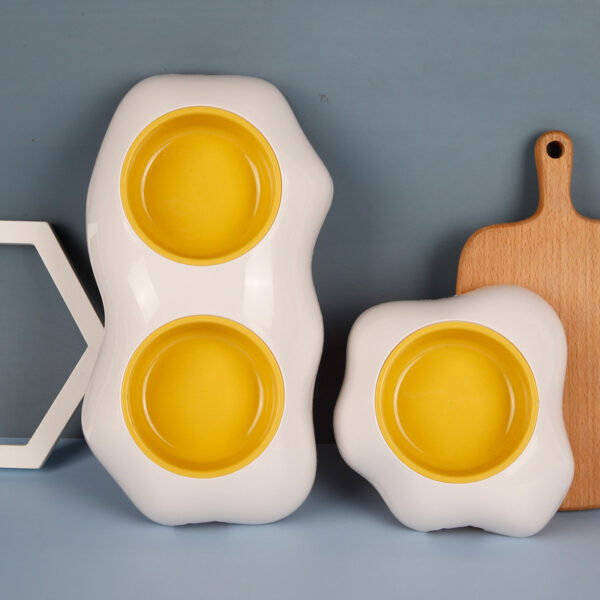Egg-shaped Pet Bowl Drinking Water Single Bowl Double Bowl Dog Bowls Cute Pet Feeding Bowl Egg Yolk Shaped Food And Water Elevated Bowl Feeder - Image 9