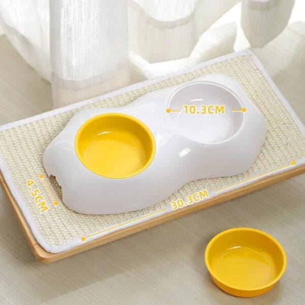 Egg-shaped Pet Bowl Drinking Water Single Bowl Double Bowl Dog Bowls Cute Pet Feeding Bowl Egg Yolk Shaped Food And Water Elevated Bowl Feeder - Image 5