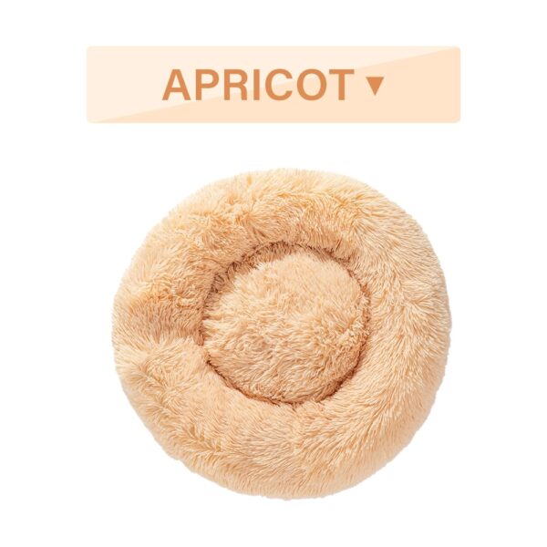 Fluffy Donut Dog Bed  Warm Soft Long Plush Pet Cushion Dog House Cat  Bed Washable Pet Sofa Mat Calming Samll Large Dog Beds - Image 3