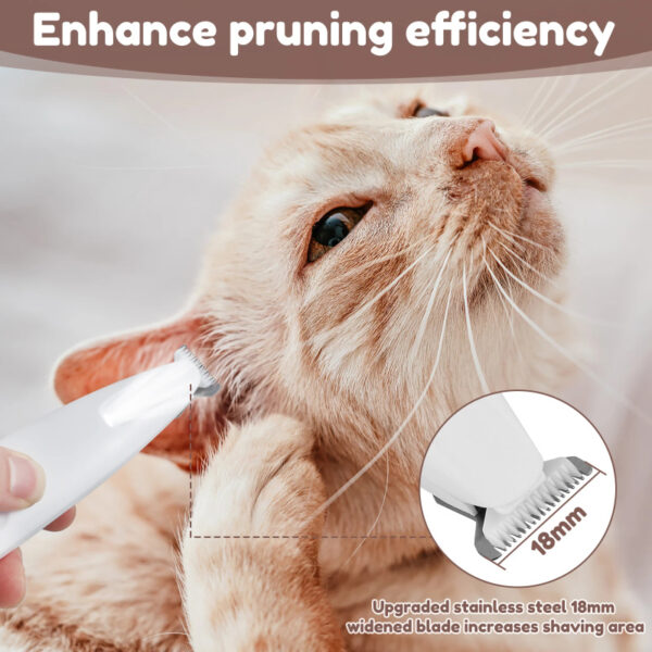 Pets Dog Paw Trimmer With LED Light Fully Waterproof Pet Hair Trimmer With LED Display Dog Clippers For Grooming Widen Blade - Image 4