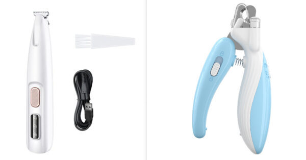 Pets Dog Paw Trimmer With LED Light Fully Waterproof Pet Hair Trimmer With LED Display Dog Clippers For Grooming Widen Blade - Image 9
