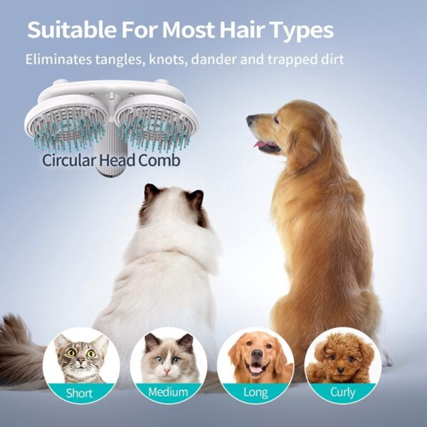 Pet Cat Brush Dog Slicker Brush Double-headed Negative Ion One-button Self Cleaning Dog Cat Hair Removal Pets Products - Image 4