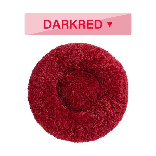 Fluffy Donut Dog Bed  Warm Soft Long Plush Pet Cushion Dog House Cat  Bed Washable Pet Sofa Mat Calming Samll Large Dog Beds - Image 6