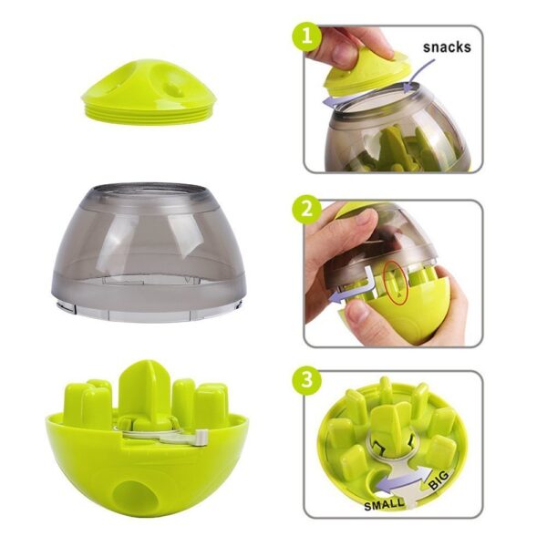 Dog Food Balls Tumbler Pet Puppy Feeder Dispenser Bowl Toy Leak Food Interactive Pet Tumbler Feeder Food Automatic Dispenser Bowl Interactive Balls - Image 4