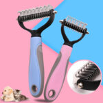 Stainless Double-sided Pet Brush Hair Removal Comb Grooming Dematting Dog Grooming Shedding Tools