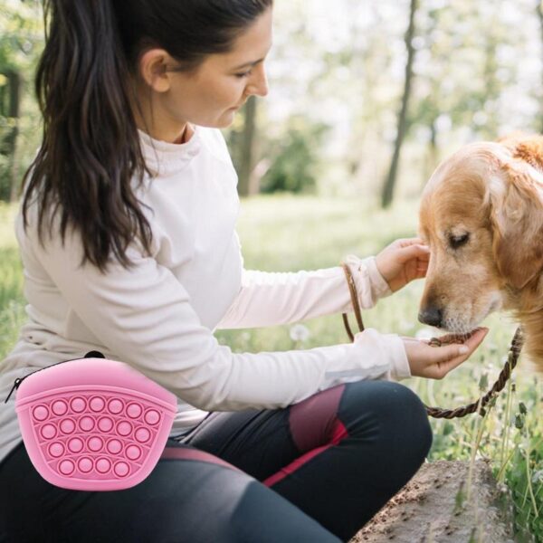 Bag Silicone Feed Dogs Treat Pouch Pet Training Bag Bundle Pocket Waist Pack Pet Portable Dog Training Waist Bag Treat Snack Bait Dogs Soft Washable Outdoor Feed Storage Pouch Food Reward Silica Bags - Image 5