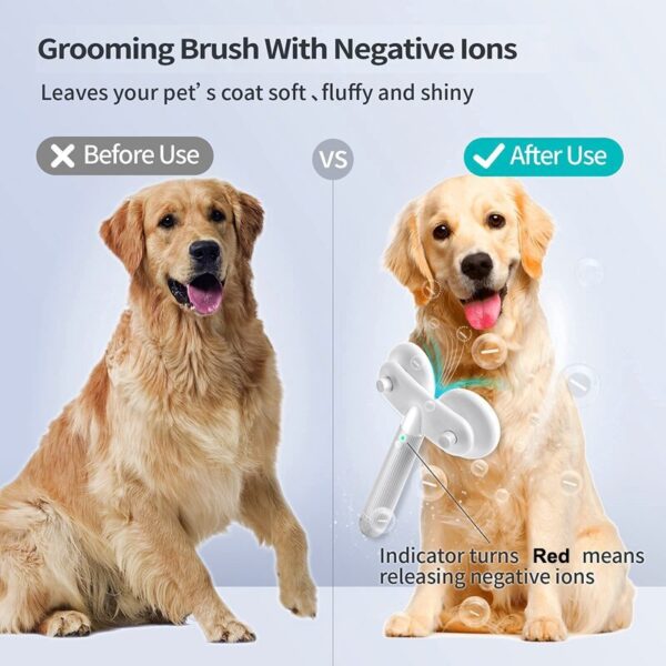 Pet Cat Brush Dog Slicker Brush Double-headed Negative Ion One-button Self Cleaning Dog Cat Hair Removal Pets Products - Image 6