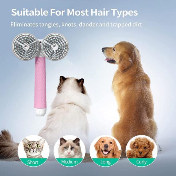 Pet Cat Brush Dog Slicker Brush Double-headed Negative Ion One-button Self Cleaning Dog Cat Hair Removal Pets Products - Image 3