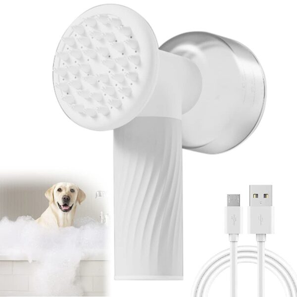 Automatic Foaming Dog Cat Bath Brush Dog Shampoo Brush With Soap Dispenser Electric Pet Grooming Massage Brush Pet Bath Brush Scrubber Comb For Dog Cat Pet Products - Image 2