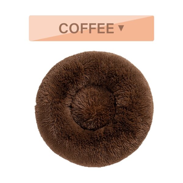 Fluffy Donut Dog Bed  Warm Soft Long Plush Pet Cushion Dog House Cat  Bed Washable Pet Sofa Mat Calming Samll Large Dog Beds - Image 8