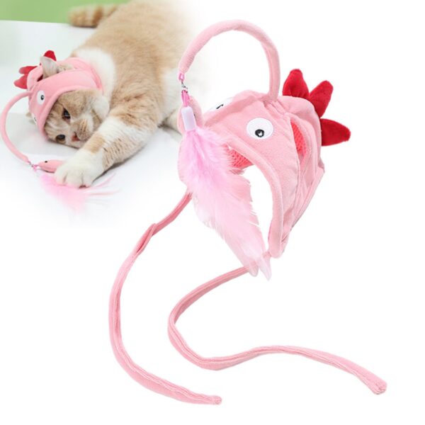 New Head Wearing Feather Funny Cat Stick Funny Cat Toy Stick Gray Big Eye Pet Toys Pet Products - Image 3