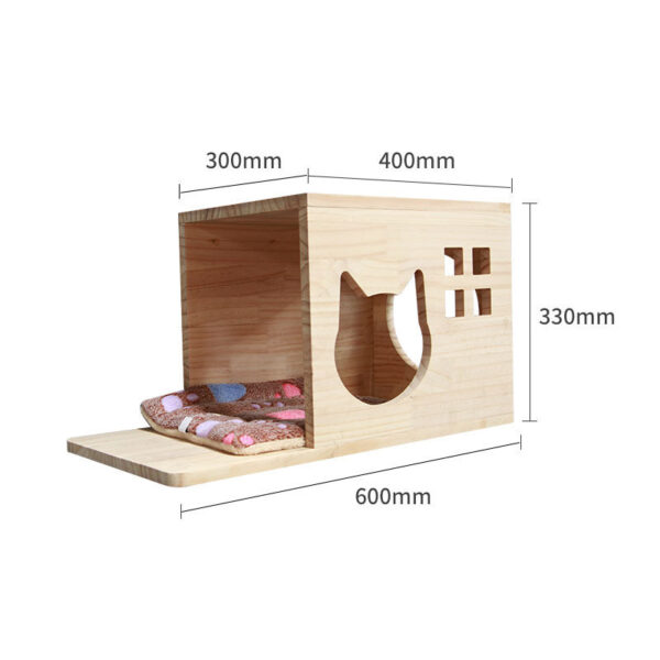 Pet Cat Climbing Frame Wall Type Solid Wood Wall Hanging Platform Ladder Pets Accessories - Image 9