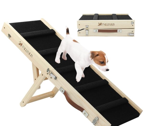 Wooden Adjustable Pet Dog Ladder Foldable Portable Non-slip Ramp - Image 2