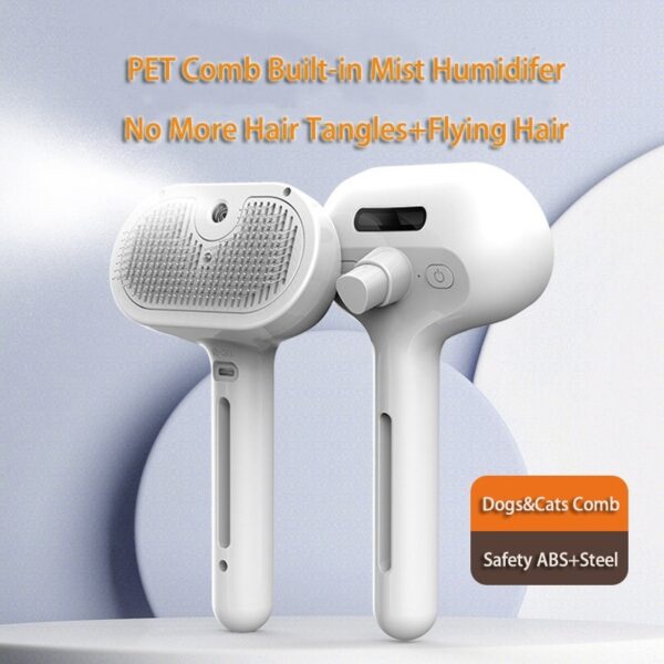 Pet Comb Self Cleaning Pets Hair Remover Brush For Dogs Grooming Tools Dematting Comb Built-in Mist Humidifier Pet Products - Image 2