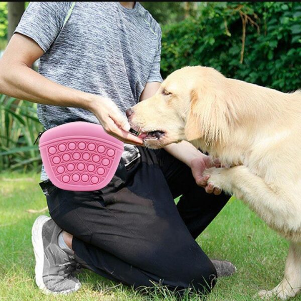 Bag Silicone Feed Dogs Treat Pouch Pet Training Bag Bundle Pocket Waist Pack Pet Portable Dog Training Waist Bag Treat Snack Bait Dogs Soft Washable Outdoor Feed Storage Pouch Food Reward Silica Bags - Image 6