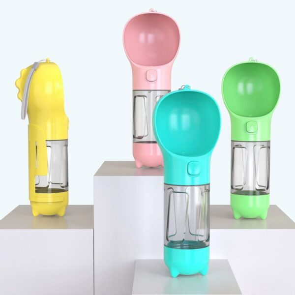 300 500ml Portable Multifunction Dog Water Bottle Food Feeder For Big Dogs 3 In 1 Poop Dispenser Puppy Pet Travel Drinking Bowls - Image 2