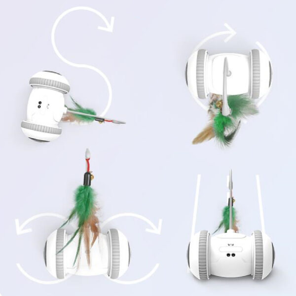 Interactive Cat Toy With Interchangeable Heads  Pet Feather Toys - Image 2