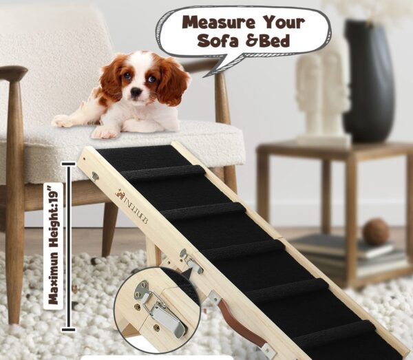 Wooden Adjustable Pet Dog Ladder Foldable Portable Non-slip Ramp - Image 5