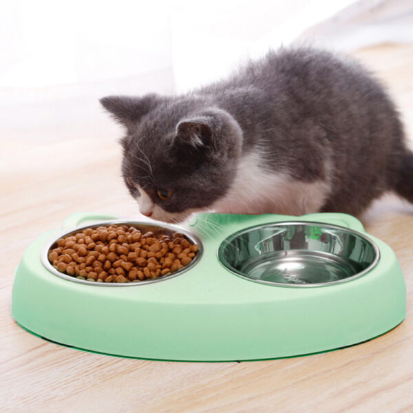 Dog Bowls Double Dog Water And Food Bowls Stainless Steel Bowls With Non-Slip Resin Station, Pet Feeder Bowls For Puppy Medium Dogs Cats - Image 3