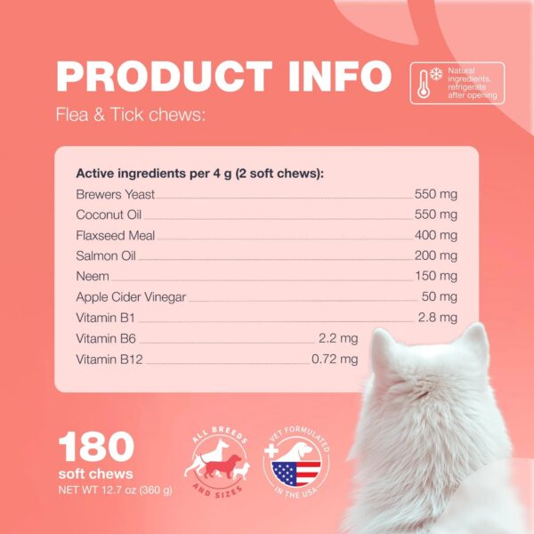 Chewier Dog Flea And Tick Treatment Chews FleaTick Prevention For Dogs Chewables Natural Dog Flea & Tick Control Soft Treats Immune Support Supplement - Image 8