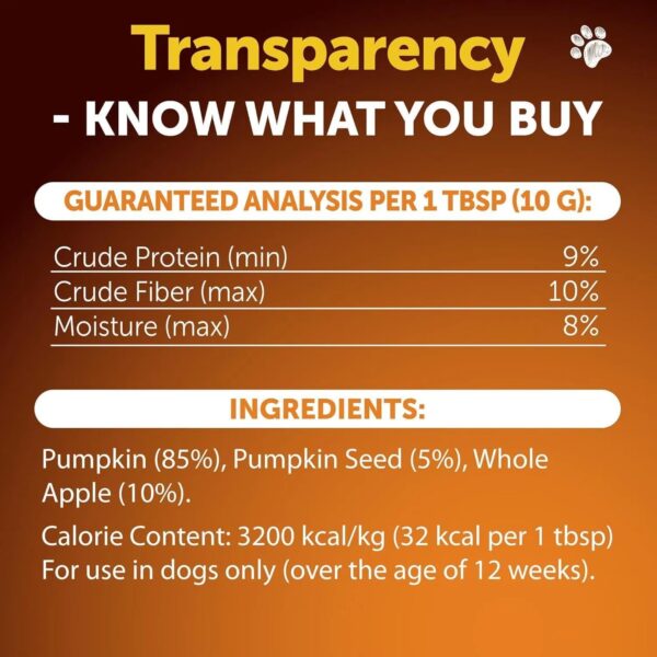 Artullano Pumpkin Powder For Dogs Digestive Support 8 OZ Fiber Supplement For Constipation For Gut Balance Healthy Skin Digestion Glands Firm Stool Poop Anti Diarrhea Gas Relief - Image 7