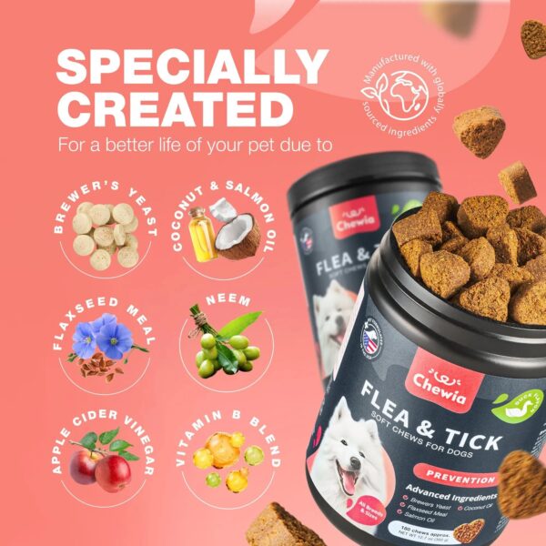 Chewier Dog Flea And Tick Treatment Chews FleaTick Prevention For Dogs Chewables Natural Dog Flea & Tick Control Soft Treats Immune Support Supplement - Image 3