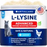 L Lysine For Cats Lysine Powder Supplement 900mg Serving Immune Support For Cats & Kittens Sneezing Runny Nose Squinting Watery Eyes Cold Eye Respiratory Health With Taurine